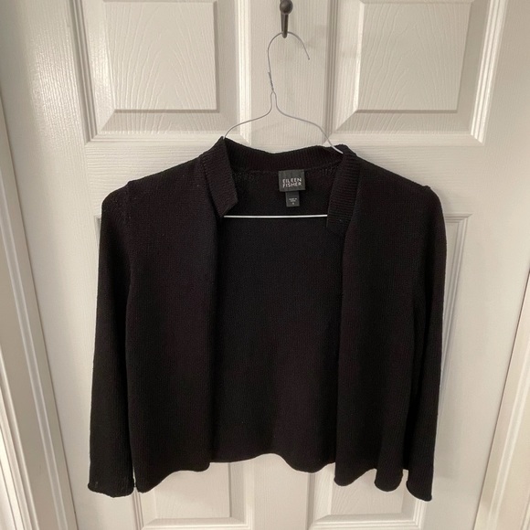 Eileen Fisher Silk Blend Open Front Cardigan Sz S - Picture 4 of 9